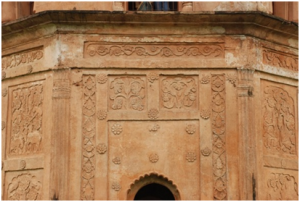 Niches depicting animals within floral branches, Bands with creepers, Ground Floor, Rong-ghor, Sivasagar, 18th century CE