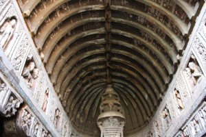 Ceiling of Chaitya Griha formulated on the basis of wooden beam prototype