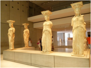 Original Five Caryatids, Archaeological Museum Of Athens, Greece