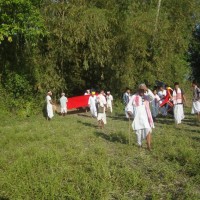Villagers preparing to welcome the bohuas
