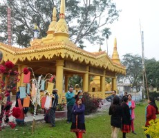 visitors in the buddha vihara