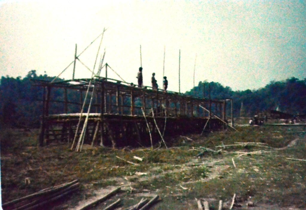 A typical house of the Nyishi tribe under construction. 