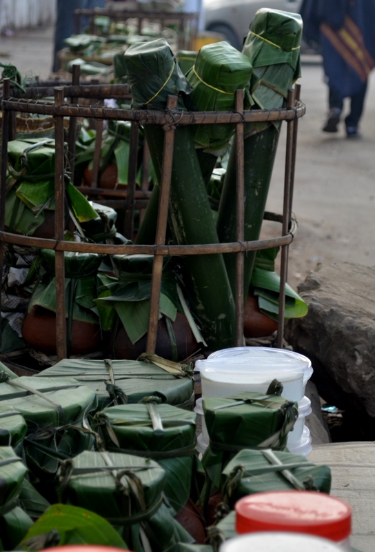 bamboo cake and bamboo container