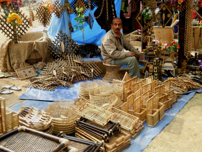 different bamboo made decorative objects