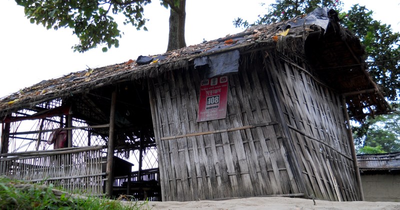 a bamboo layered house